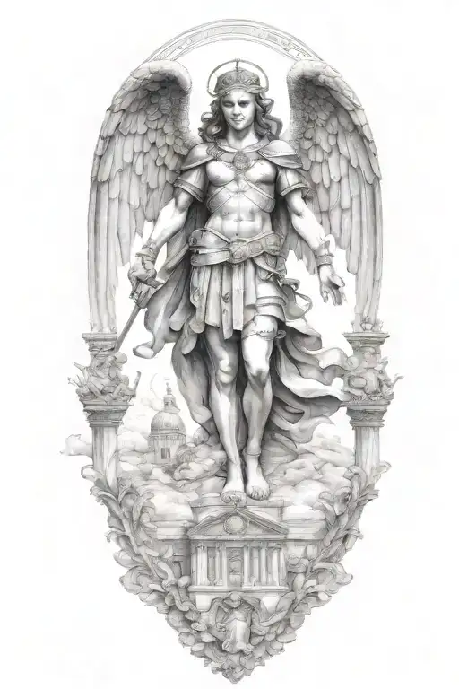 Saint Michel Victory Over Demon Girl