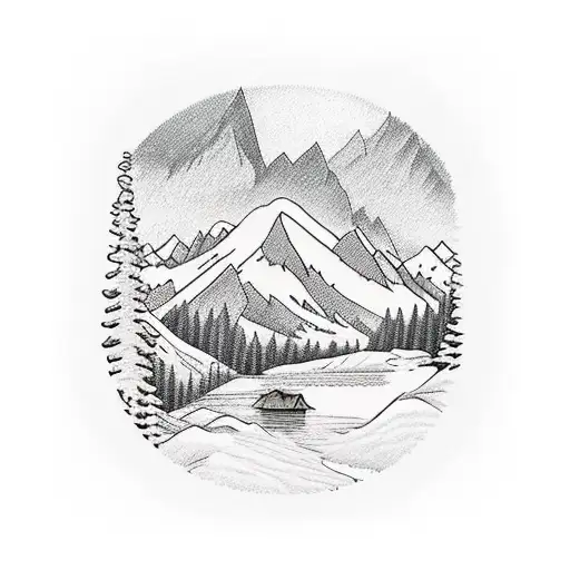 Mountain Landscape With A Serene Lake