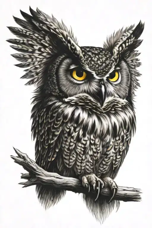 Great Horned Owl Sitting