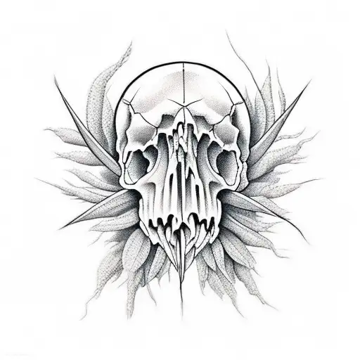 Mamut Skull Whith Grass