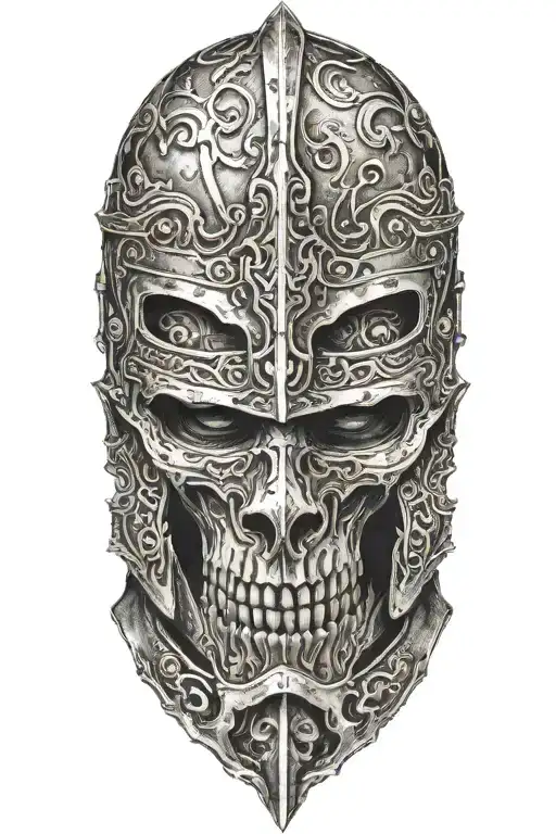 Knight With Skull Face With Fading Away