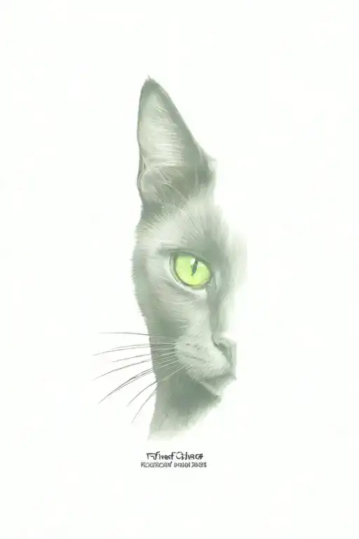 A Black Cat Walking Bright Green Eyes