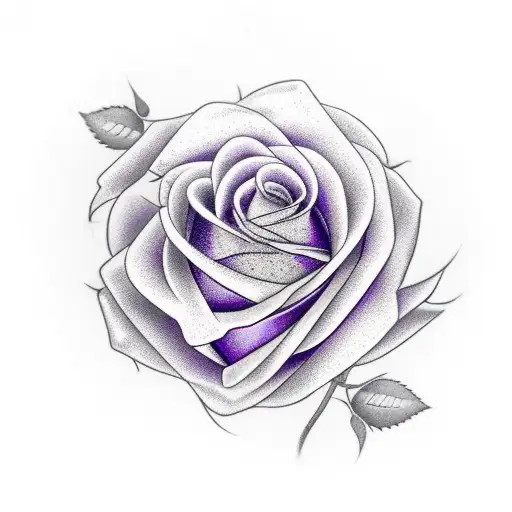 Purple Rose With Text