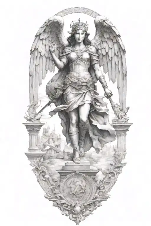 Saint Michel Victory Over Demon Girl