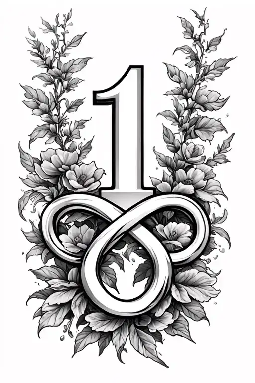 Infinity Symbol And Number 1