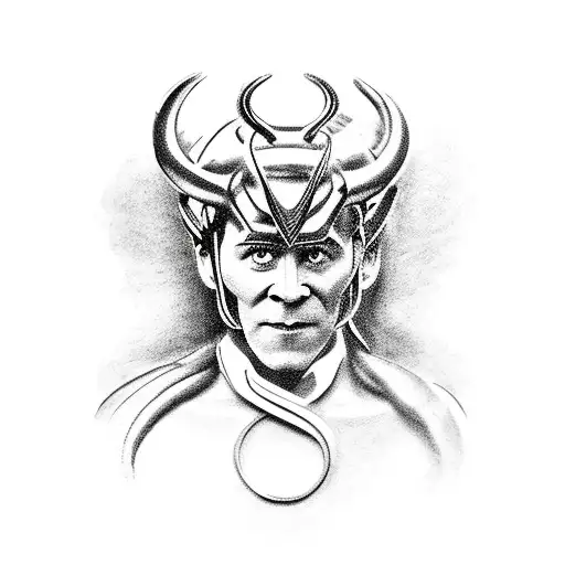 A Realistic Portrait Of Loki With Architectural Elements Incorporated Into The Design