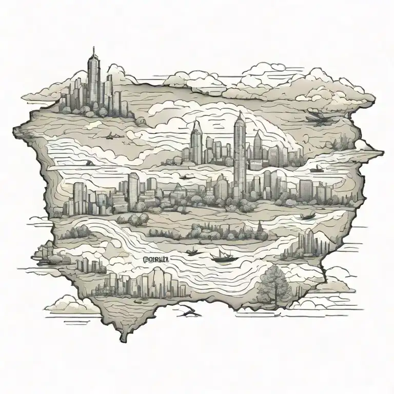 North Carolina Outline Tattoo With 252 Combined Together