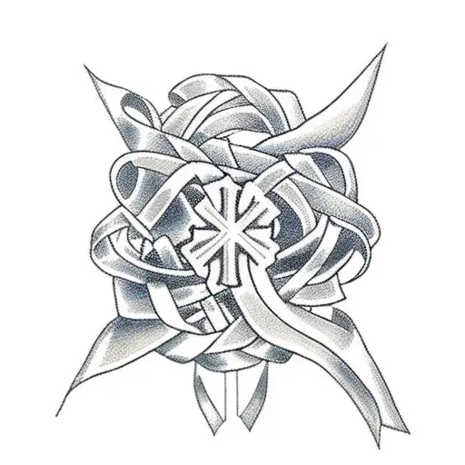 Cross With Cancer Ribbon