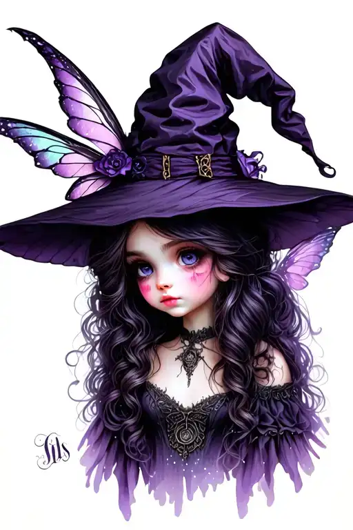 Cute Little Gothic Witch Fae Faery