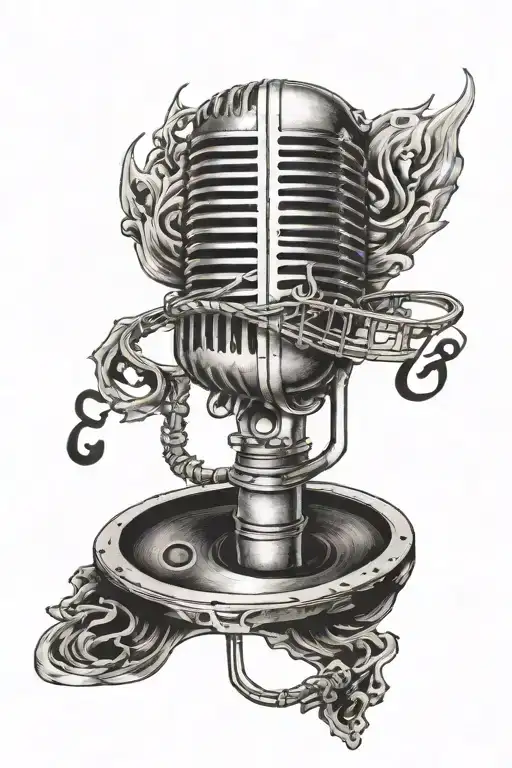 Condenser Mic And G Clef Symbol