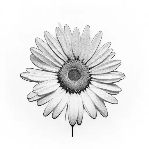 Daisy Flower And Leaves On Clavicle