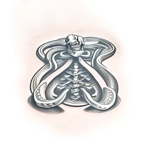 Snake And Skeleton Hand