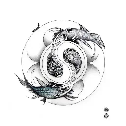 Yin-yang And Fish