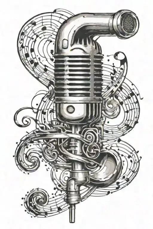 Condenser Mic And G Clef Symbol