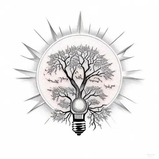 Light Bulb With Tree