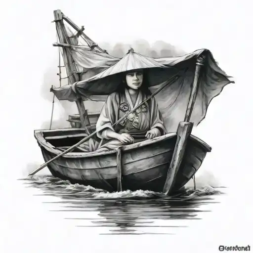 Vietnamese Woman In Boat