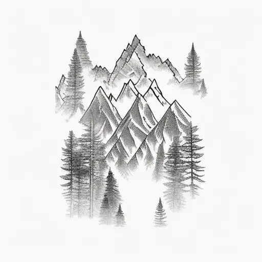 Forest And Mountain With 11572 Written Vertically Through The Middle