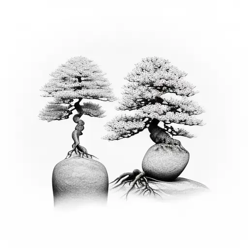 Bonsai Tree Detailed Roots