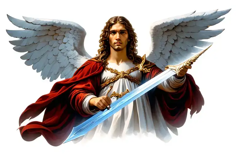 Guardian Angel Wielding Sword Emerging