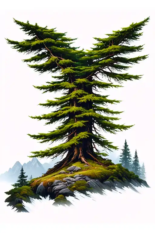 Forest With Mountain Ground Looking