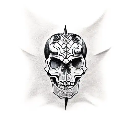 Skull Wit Oni Mask