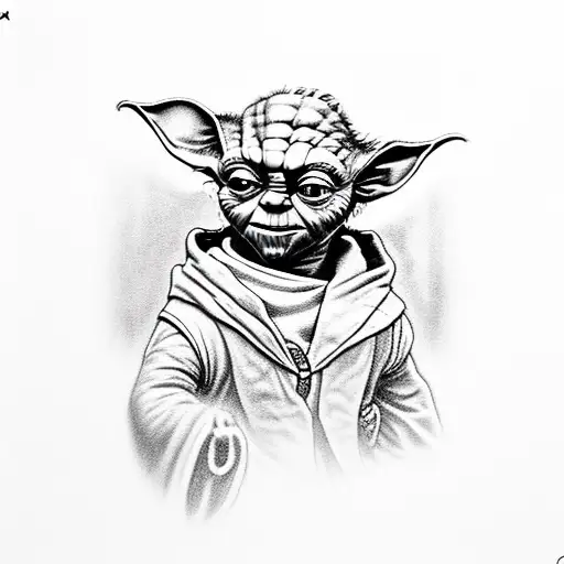 A Portrait Of Yoda Wielding The One Ring