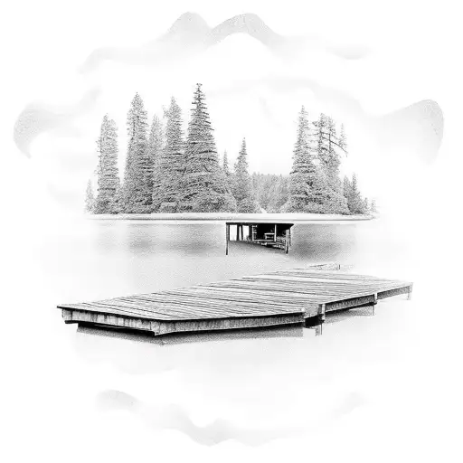 Dock On Lake Going Into Nature While Incorporating Running Out Of Time
