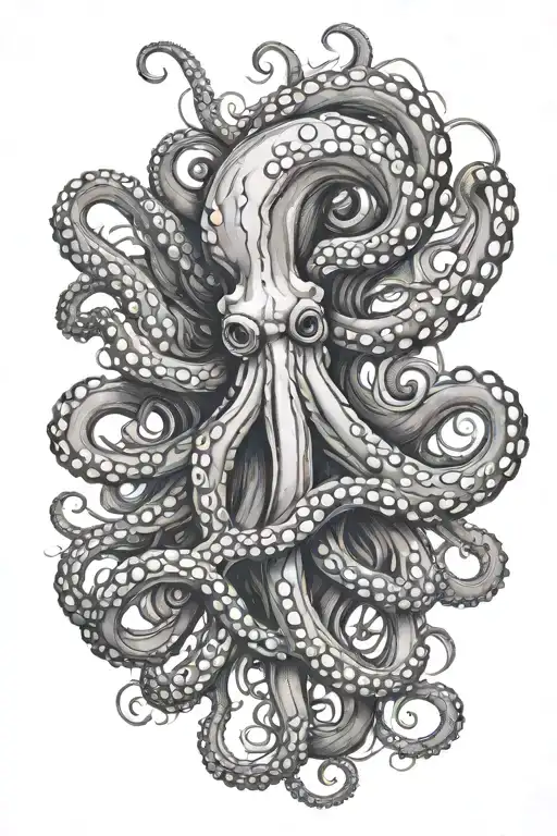 Create A Portrait Of Octopus Tentacles For A Size Of Forearm Sleeves