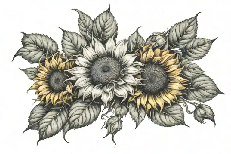 Oliva Surrounded By Sunflower Blooming