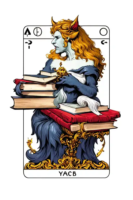 Books- Beauty And Beast Themed On A Tarot Card