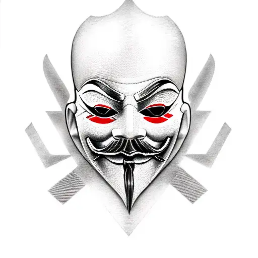 Binary Code That Looks Like A Guy Fawks Mask