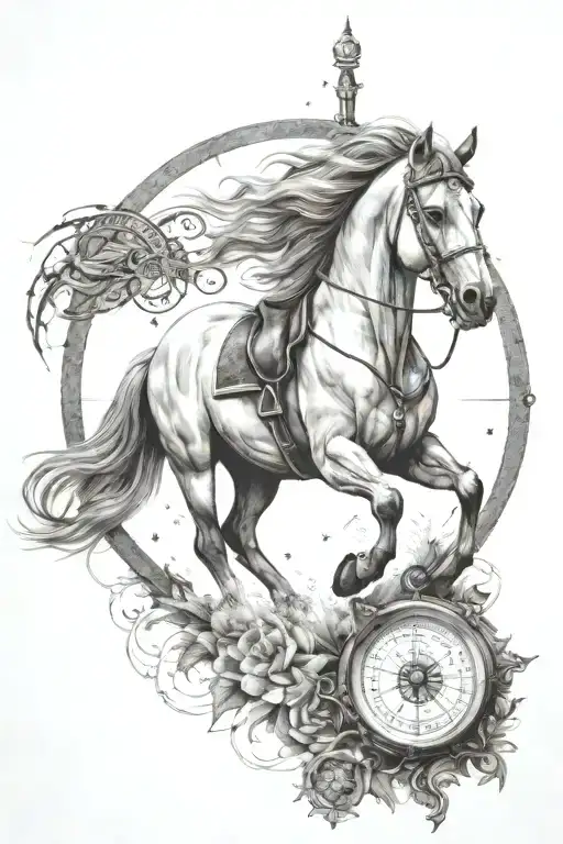 Horse With Compass