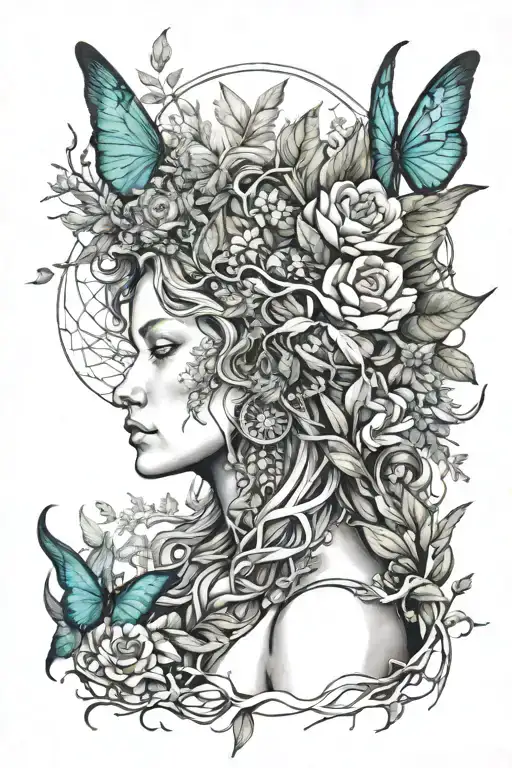 Mother Nature Goddess Surrounded