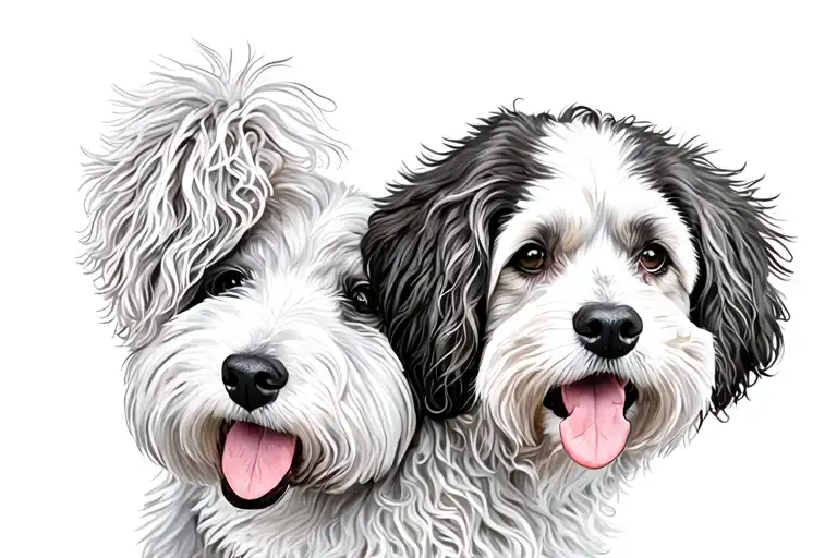 Happy Golden Doodle Dog With Curly Fur