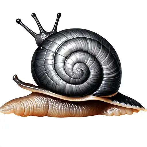 Black And Grey Snail