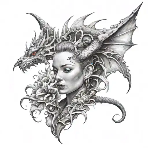 Open Full Dragon With A Beautiful Lady