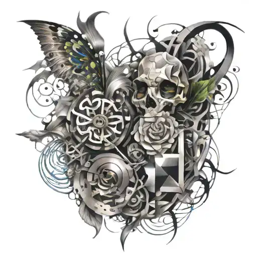 Abstract Design Combining Elements