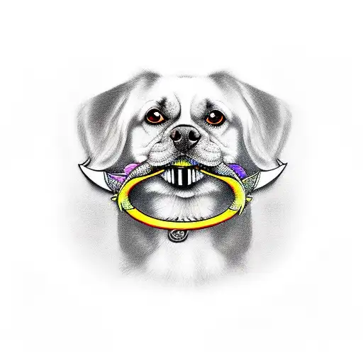 Dog With A Bird In Its Mouth At A Door