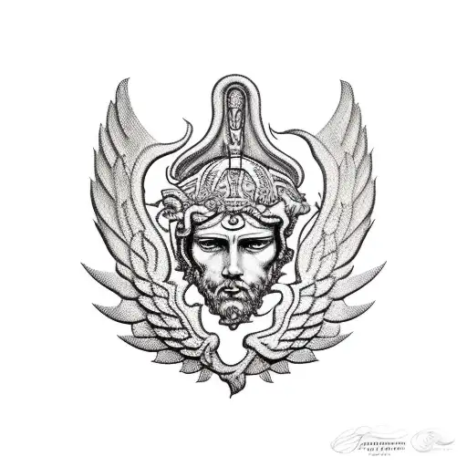 Saint Michael Holding A Scorpio Symbol