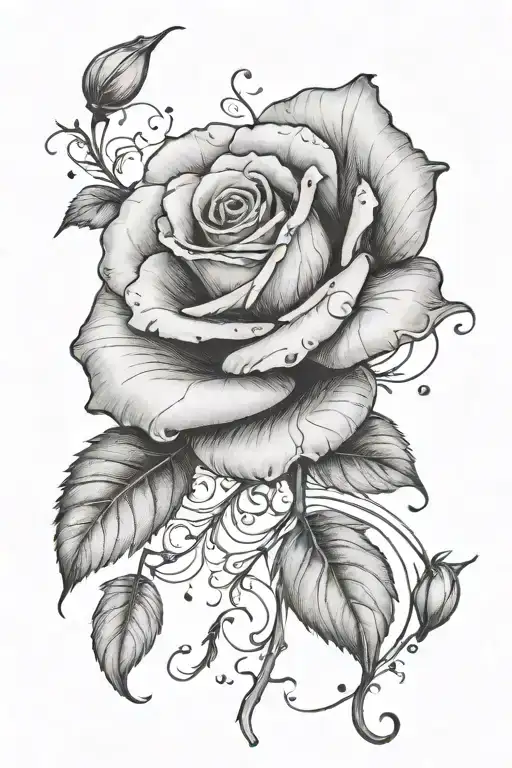 Rose With Falling Pedals With Name Written