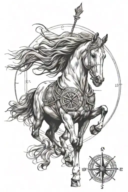 Horse With Compass