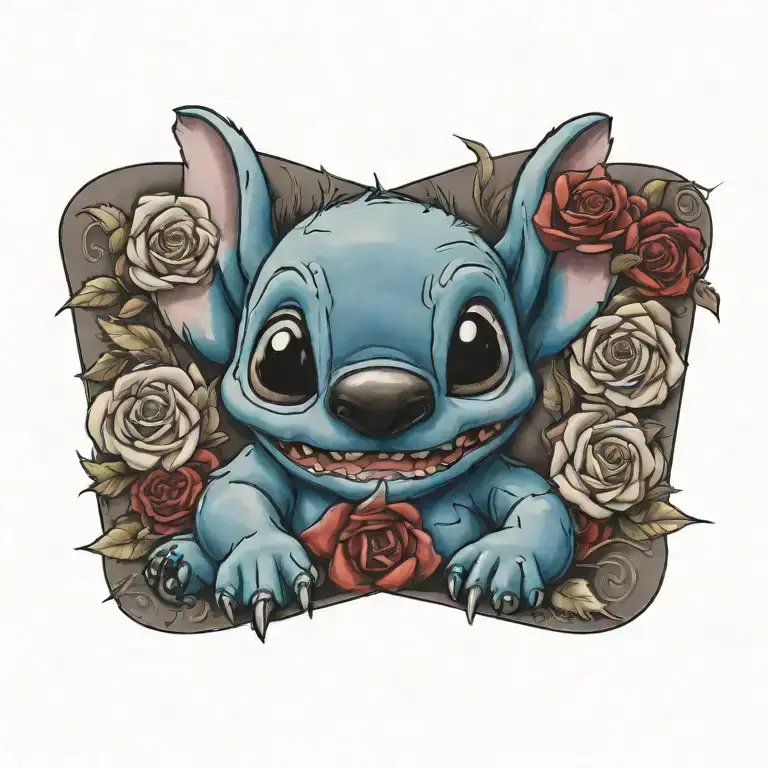 Stitch Disney And Roses