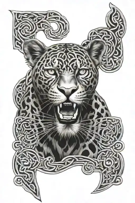 Metal Panther Celtic Pattern