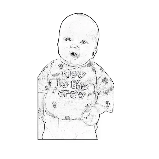 A Baby Wearing A Shirt That Says New To The Crew