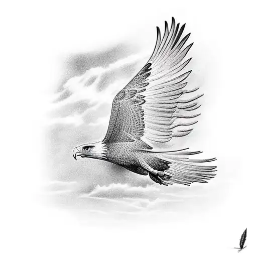 Flying Eagle Over Wheat Field