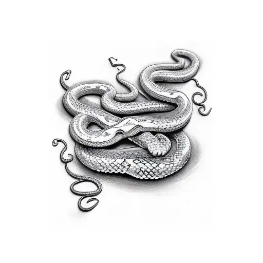 Snake Slithering Through Ivy