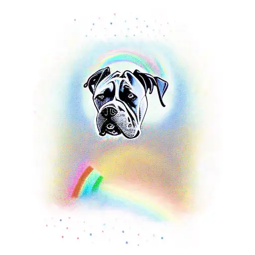 Great Dane Running On A Rainbow