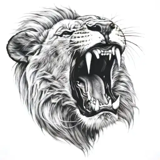 Lion Snarling