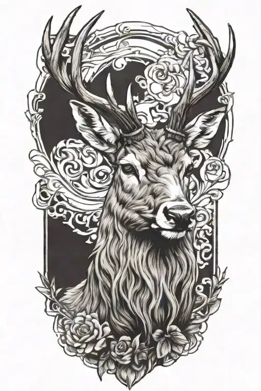 Fierce Stag Head