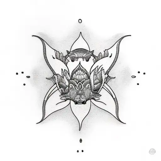 Koi Fish Around Lotus Flower Whole Leg